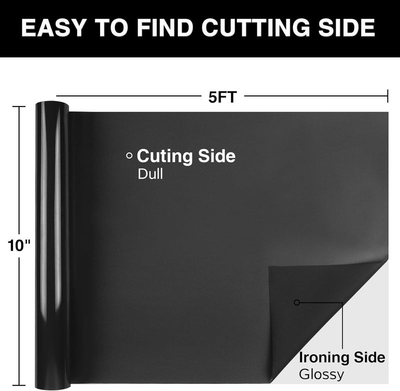 Torc Black Puff HTV - 12" x 5ft, 3D Puff Heat Transfer Vinyl for T-Shirts, DIY Crafts - Compatible with All Cutter Machines, Easy to Cut, Weed & Iron On for Bold Vinyl Designs - Image 3